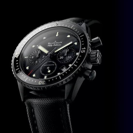 Blancpain Replica Watch Fifty Fathoms Bathyscaphe Chronographe Flyback, Black ceramic, 43.6mm, 5200-0130-B52A