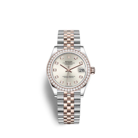 Rolex Replica Watch Datejust 31, Oystersteel, 18kt Everose Gold and diamonds, 278381RBR-0016