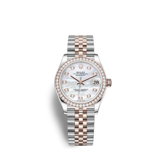 Rolex Replica Watch Datejust 31, Oystersteel, 18kt Everose Gold and diamonds, 278381RBR-0026