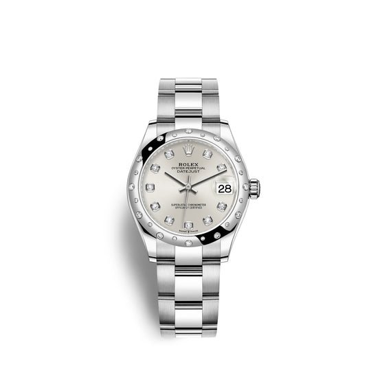 Rolex Replica Watch Datejust 31, Oystersteel, 18kt White Gold and diamonds, 278344RBR-0031