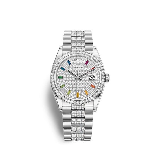 Rolex Replica Watch Day-Date 36 White gold 128349RBR-0012